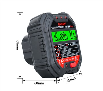 GVDA GD105B 90-250V ligzdas testeris 3-Tapu izejas testeris kontaktligzdas te...