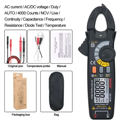 Digital Mini Clamp Meter 4000 Counts